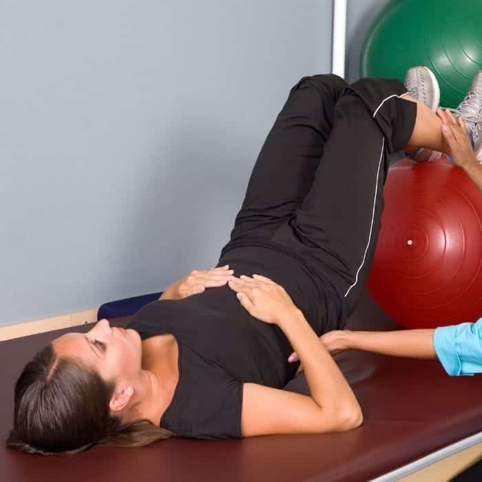 young woman physical therapy